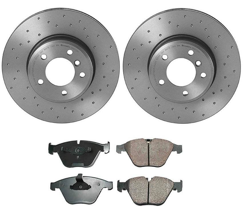 BMW Disc Brake Pad and Rotor Kit - Front (324mm) (Xtra) (Ceramic) (EURO) 34116864906 - Akebono Euro Ultra-Premium 4116518KIT